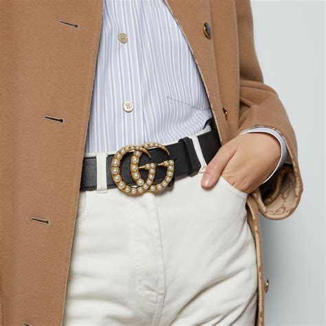 gucci marmont gürtel mit perlen|Gucci Breiter GG Marmont Gürtel mit Perlen.